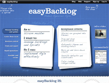 Tablet Screenshot of easybacklog.com